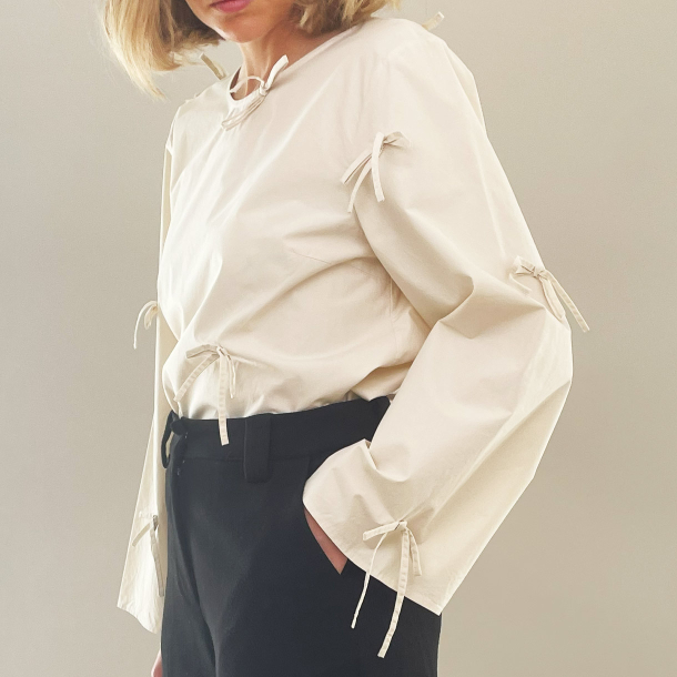Bow Blouse - Beige