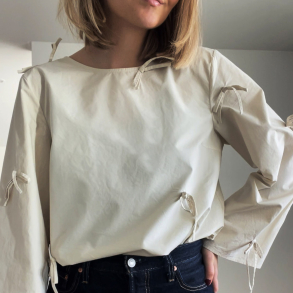 Bow Blouse - Beige