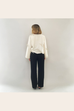 Bow Blouse - Beige