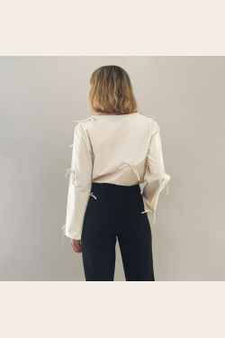 Bow Blouse - Beige