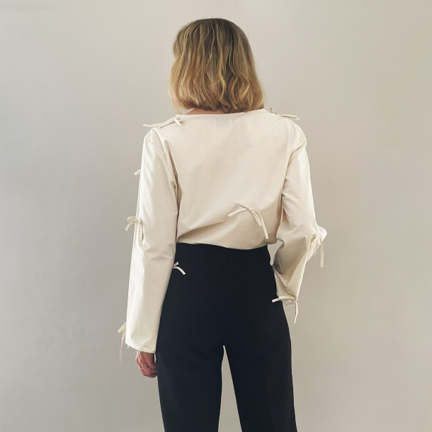 Bow Blouse - Beige
