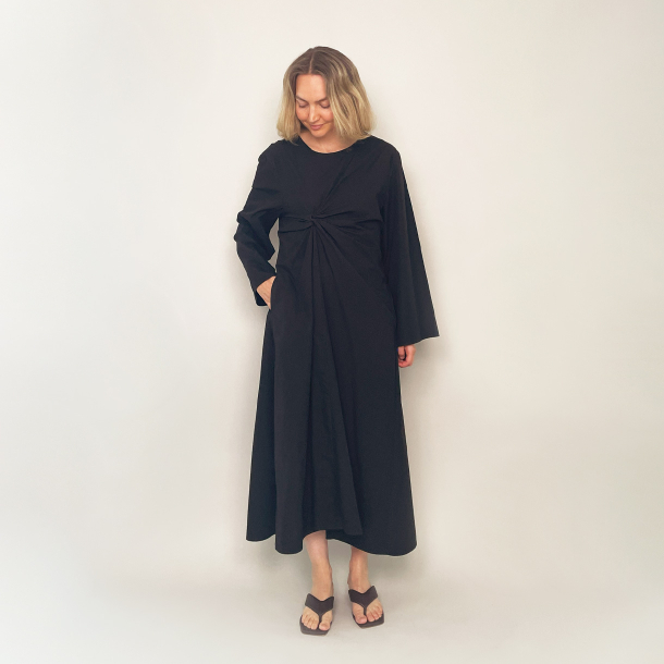 Draped Knot Dress - Black