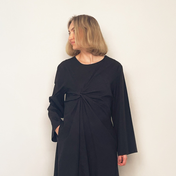 Draped Knot Dress - Black