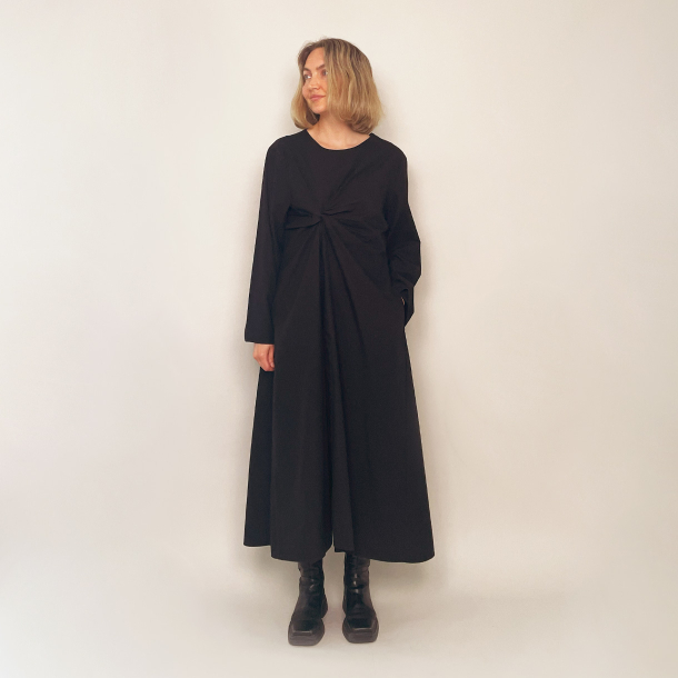 Draped Knot Dress - Black