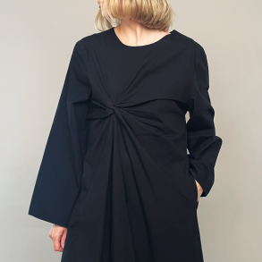 Draped Knot Dress - Black