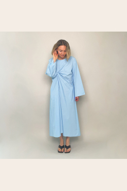 Draped Knot Dress - Blue