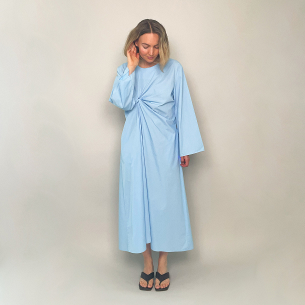 Draped Knot Dress - Blue